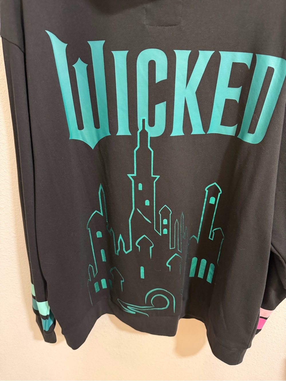 Wicked Black Hoodie with Pink & Mint Hood Lining - Picture 8 of 8